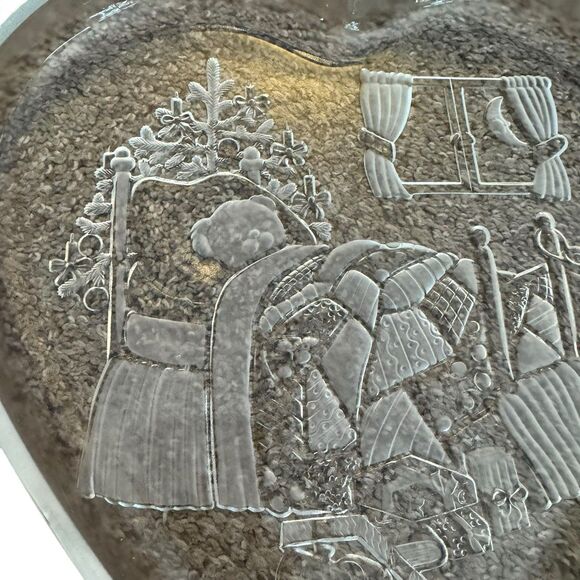 Vtg '80's Mikasa Walther Crystal W Germany Heart-Shaped Serving BearTray Platter - Picture 10 of 14